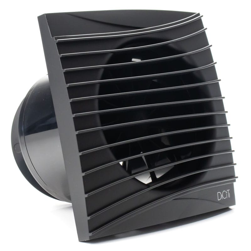 Ventilator baie SILENT 4C, Super Silent, Clapeta antiretur, Motor Long Life 40000h, Debit 90mc/h, Ø100mm, Matt black