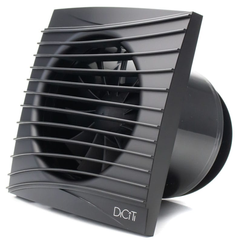 Ventilator baie SILENT 4C, Super Silent, Clapeta antiretur, Motor Long Life 40000h, Debit 90mc/h, Ø100mm, Matt black