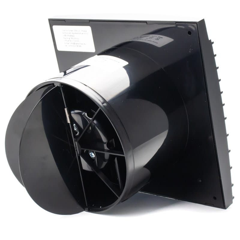 Ventilator baie SILENT 4C, Super Silent, Clapeta antiretur, Motor Long Life 40000h, Debit 90mc/h, Ø100mm, Matt black