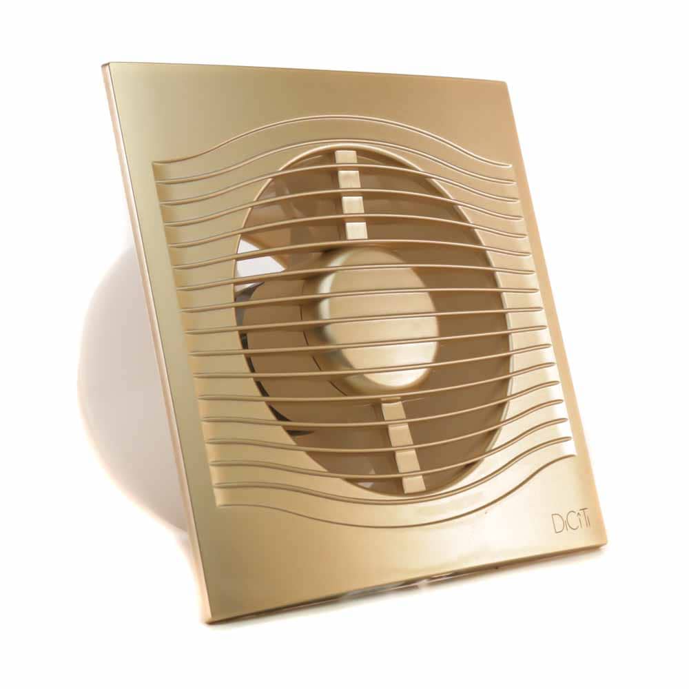 Ventilator baie SLIM 5C Ø125, Super Silent, Clapetă antiretur, Garanție 2 ani, Motor Long Life 40000h, Debit 140mc/h, Champagne