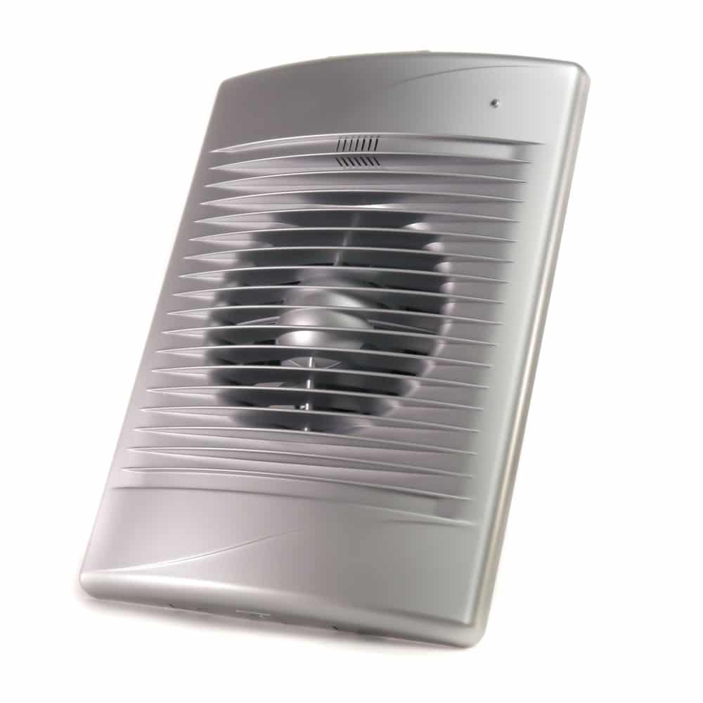 Ventilator baie STANDARD 4C Ø100, Silent, Garantie 2 ani, Debit 100mc/h, Clapeta antiretur, Motor Long Life 40000h, Gray Metal