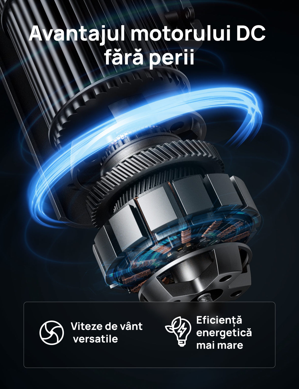 Ventilator Turn DREO Nomad DR-HTF014, 8 viteze, 4 functii, 92cm, oscilatie 90°, HyperSilent 25dB, telecomanda, negru