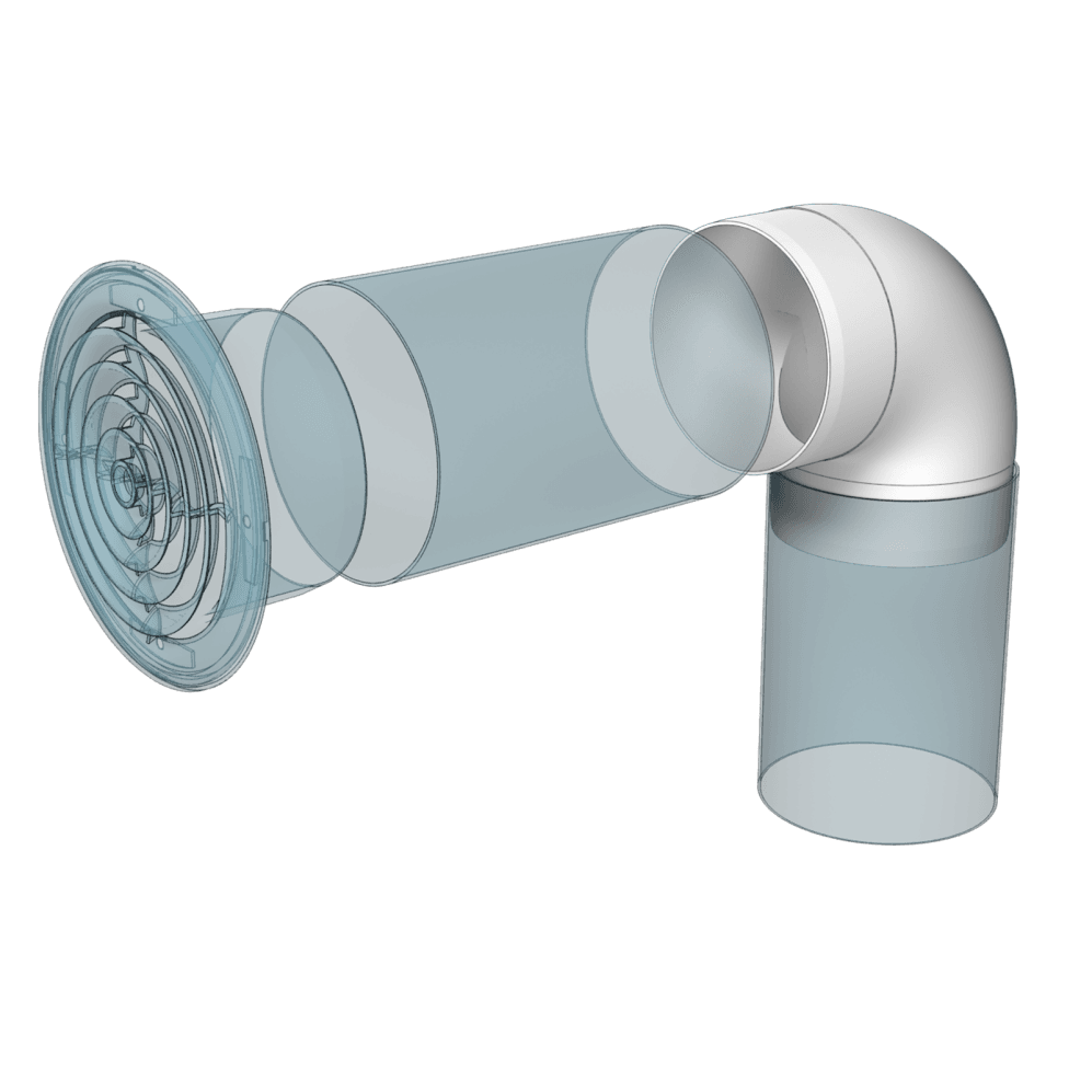 Cot Tubulatura Ø125 mm, 90° PVC