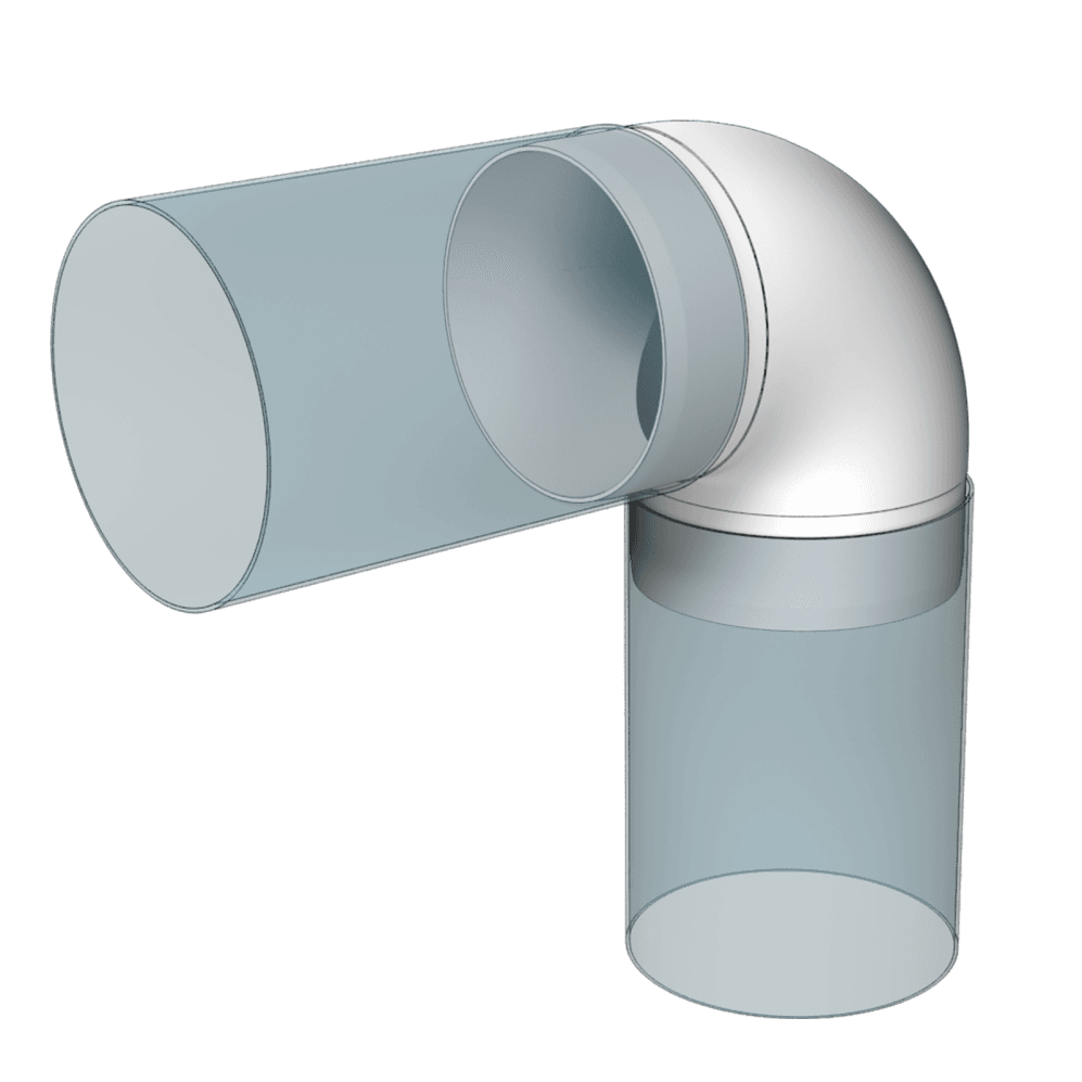 Cot Tubulatura Ø125 mm, 90° PVC