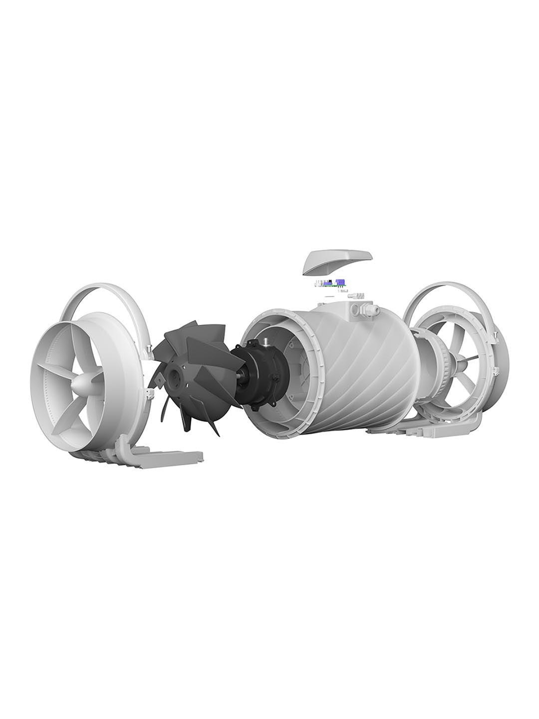 Ventilator axial de tubulatura Monsoon 200 2SP Venteurope, Debit 1100mc/h, 2 Trepte de viteze, Diametru Ø200mm
