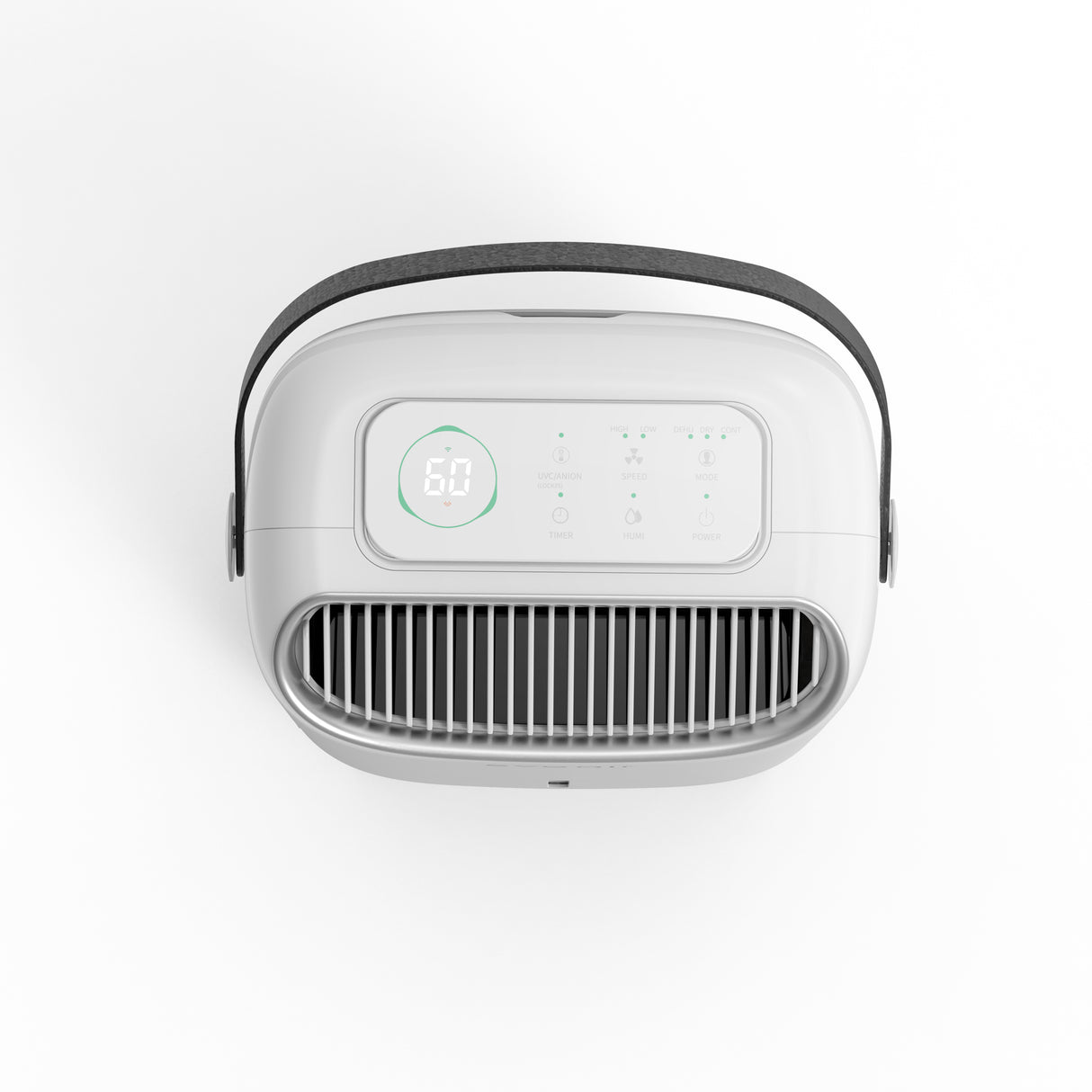 Dezumidificator Evoair, NovaDry 16 Smart, 16l/24h, Senzor de Umiditate, Functie Ionizare, Uscare Rufe, Rezervor 2.5l, Lampa UVC, Alb, Curea Neagra