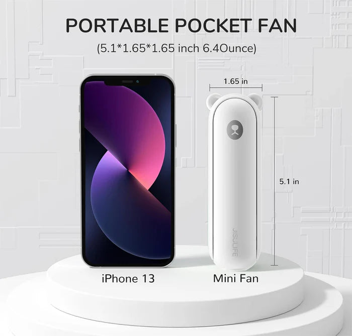 Ventilator portabil de mână JISULIFE, Life8 Plus, autonomie 11-46h, baterie 4500mAh, funcție Power Bank, lanternă LED, design pliabil, 3 viteze, încărcare rapidă, Maro