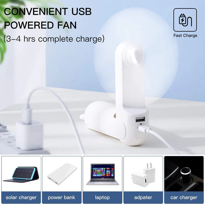 Ventilator portabil de mână JISULIFE, Life8 Plus, autonomie 11-46h, baterie 4500mAh, funcție Power Bank, lanternă LED, design pliabil, 3 viteze, încărcare rapidă, Roz