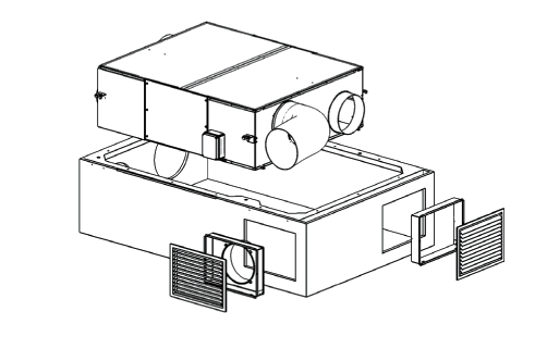 Helty Flow 1000 Steel – montaj tavan sau perete (1000 m³/h)