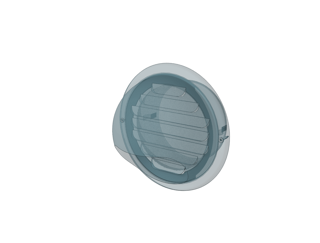 Grila ventilatie cu protectie ploaie si plasa antiinsecte D Ø125 mm, Metal