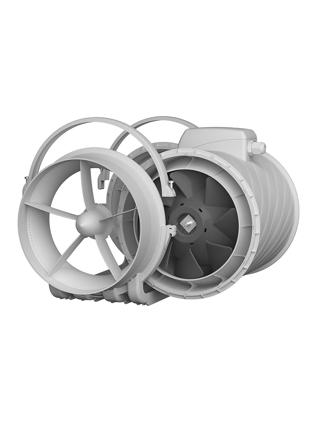Ventilator axial de tubulatura Monsoon 200 2SP Venteurope, Debit 1100mc/h, 2 Trepte de viteze, Diametru Ø200mm