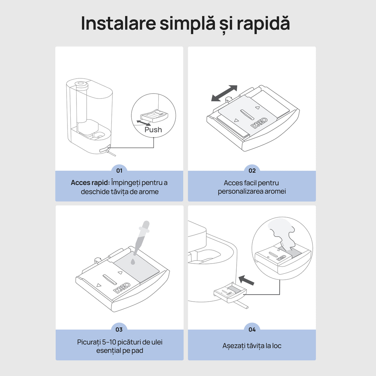 Set 24 Pad-uri Aromaterapie DREO – Compatibile cu Umidificatoarele DR-HHM