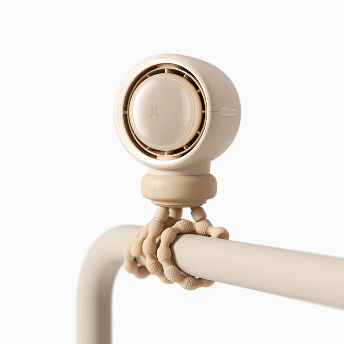 Ventilator portabil pentru cărucior JISULIFE, Life 2, autonomie 2-11.5h, baterie 4000mAh, 5 viteze, încărcare rapidă, Bej