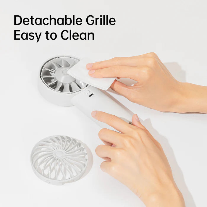 Ventilator portabil de mână JISULIFE, Life4, autonomie 3.5-17h, baterie 5000mAh, 5 viteze, încărcare rapidă, Alb