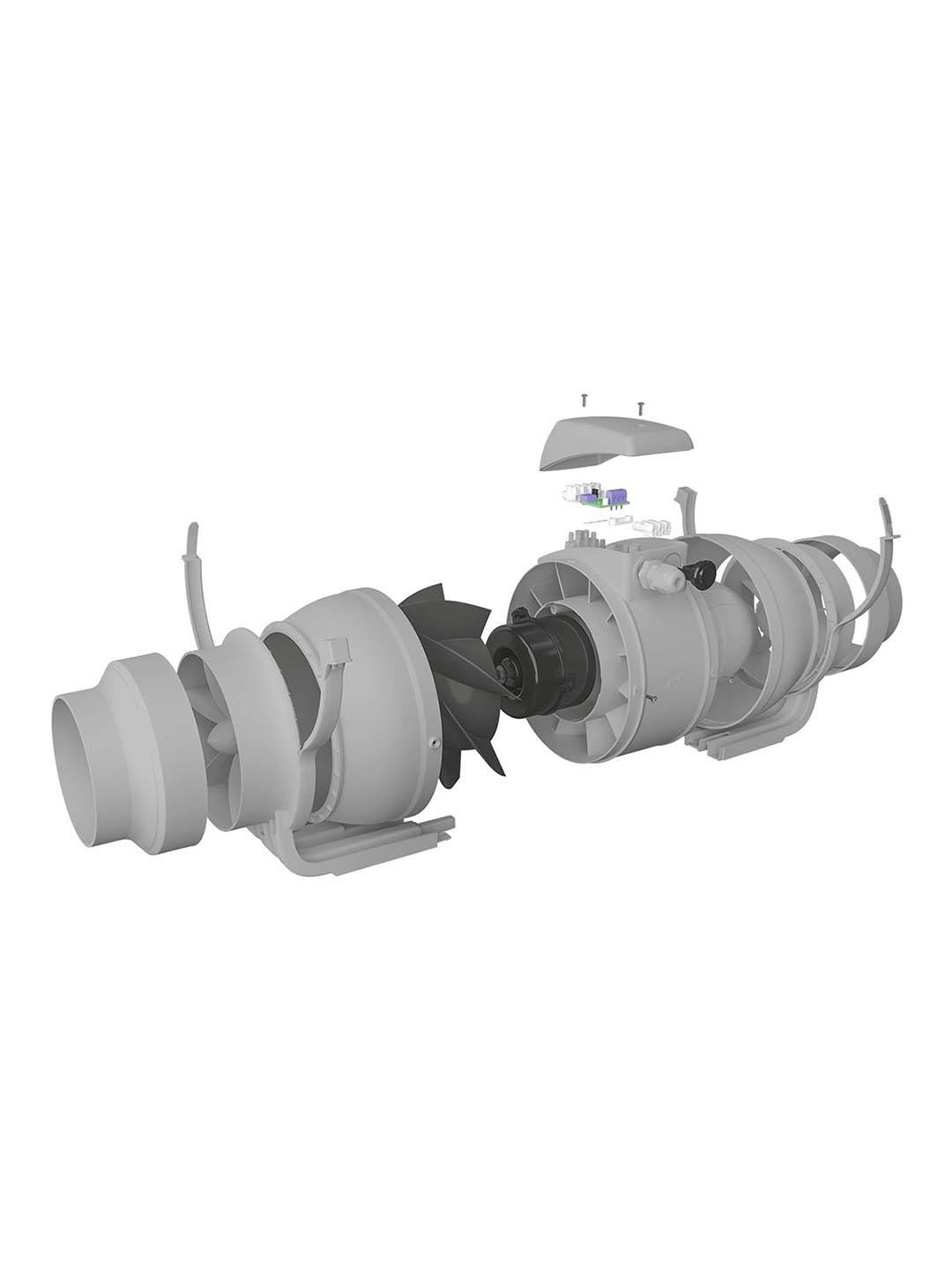 Ventilator axial de tubulatura Monsoon 100 2SP Venteurope, Debit 220mc/h, 2 Trepte de viteze, Diametru Ø100mm