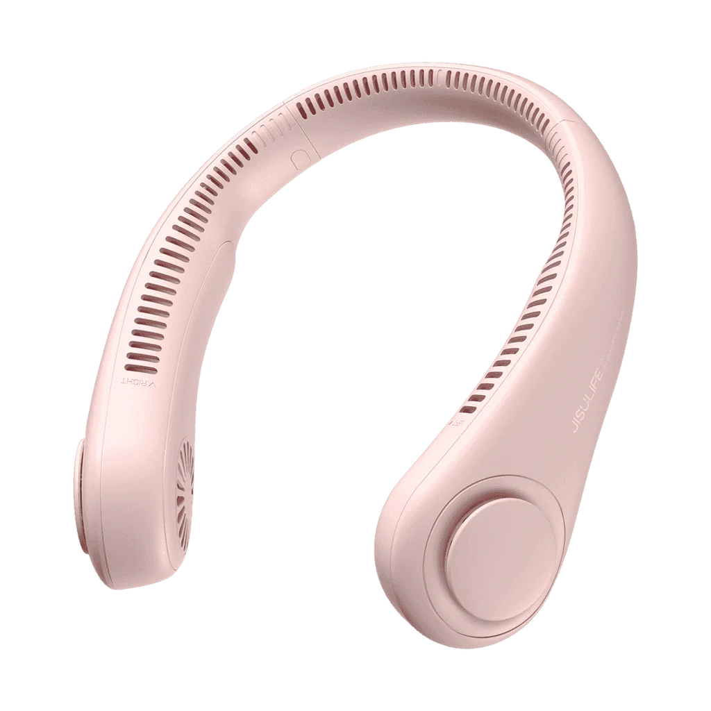 Ventilator portabil de gât JISULIFE Life3, autonomie 3-16h, baterie 4000mAh, 3 viteze, încărcare rapidă, Roz