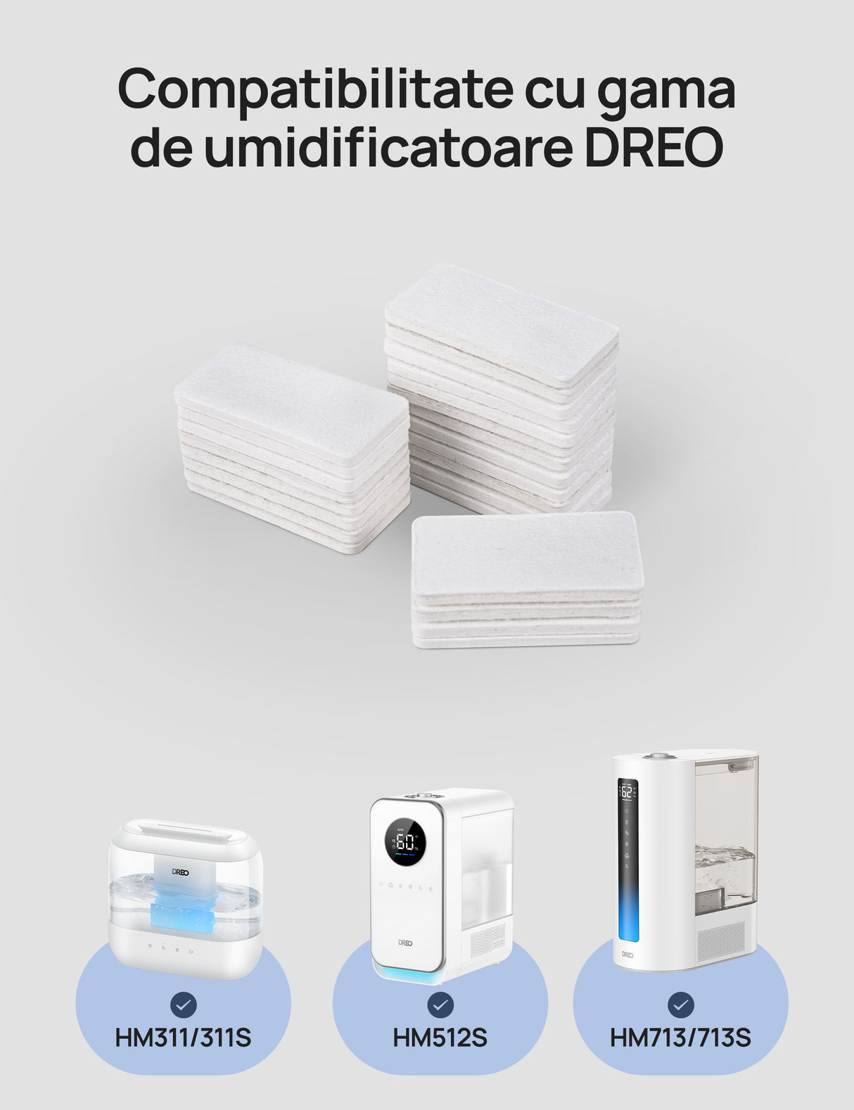 Set 24 Pad-uri Aromaterapie DREO – Compatibile cu Umidificatoarele DR-HHM