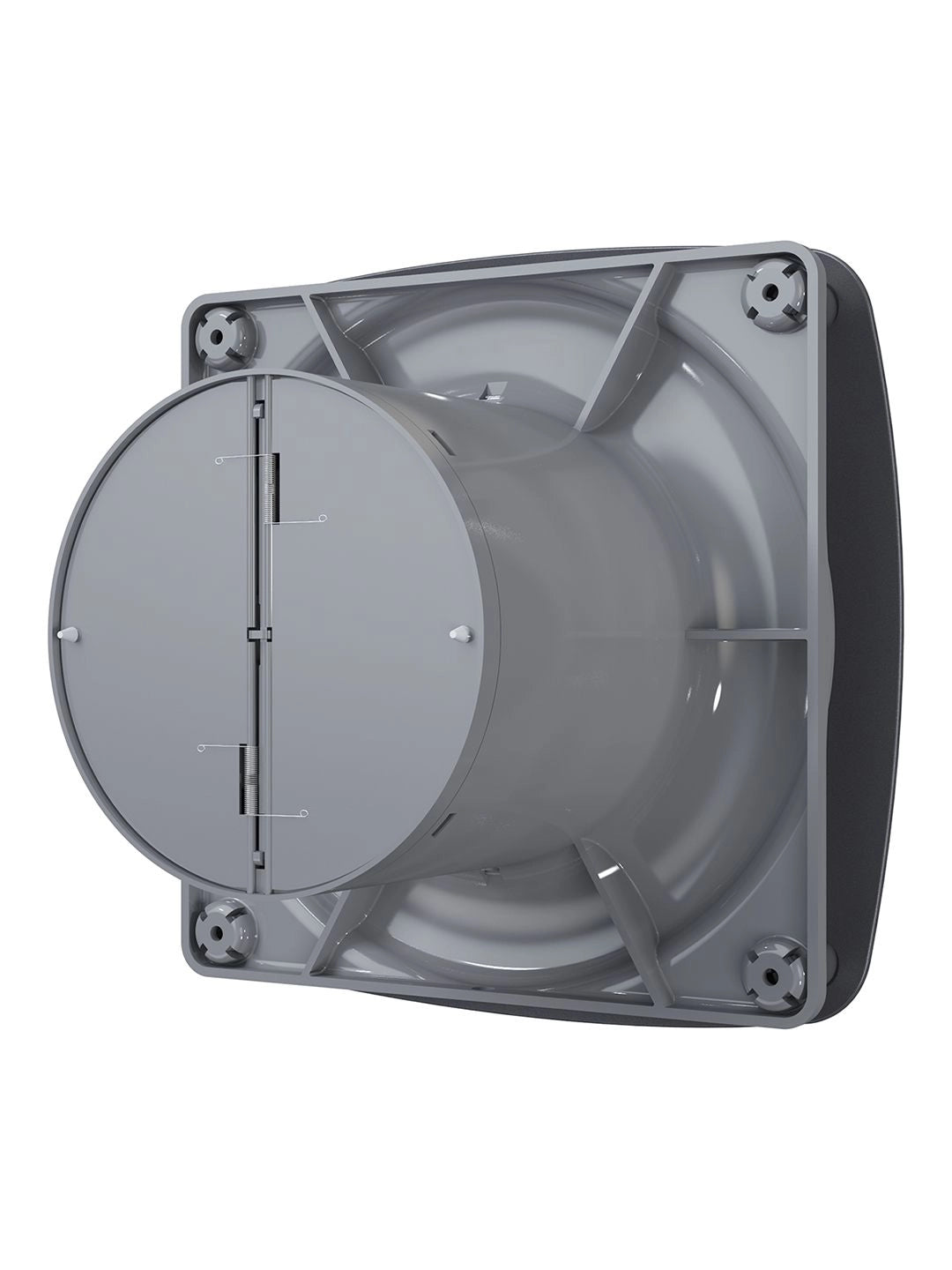 Ventilator de baie Rio 4C Dark Gray Metal, Debit 100 m3/h, Diametru Ø98, Clapeta antiretur, Dark Gray Metal