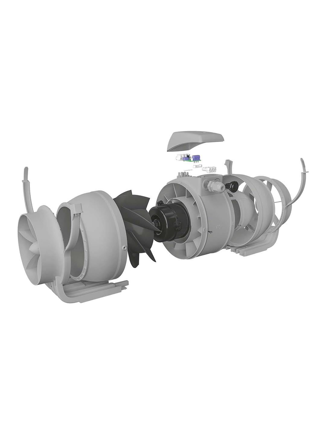 Ventilator axial de tubulatura Monsoon 125 2SP Venteurope, Debit 310mc/h, 2 Trepte de viteze, Diametru Ø125mm