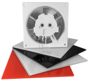 Ventilator baie dRim HS BB, Ø125, Super Silent, Senzor de umiditate si Timer, Debit 140 m3/h, Garantie 2 ani, Alb, Plexiglas