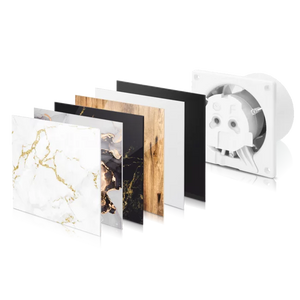 Ventilator baie dRim Ø100 TS, Super Silent, Timer, Debit 93 m3/h, Panou plexi schimbabil, clapeta antiretur, Garantie 2 ani, Matt Black Negru