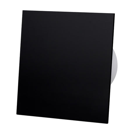Ventilator baie dRim Ø100 TS, Super Silent, Timer, Debit 93 m3/h, Panou plexi schimbabil, clapeta antiretur, Garantie 2 ani, Matt Black Negru