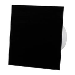 Ventilator baie dRim Ø100 HS, Super Silent, Senzor de umiditate, Debit 93 m3/h, Panou sticla schimbabil, clapeta antiretur, Garantie 2 ani, Black Negru
