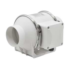Ventilator centrifugal de tubulatură Ecovent OPTIFLOW 100, Putere 30W, Debit 210mc/h, Diametru Ø100mm, Presiune 147Pa, Alb