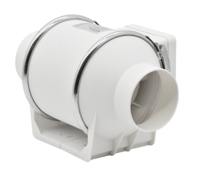 Ventilator centrifugal de tubulatură Ecovent OPTIFLOW 125, Putere 43W, Debit 360mc/h, Diametru Ø125mm, Presiune 147Pa, Alb