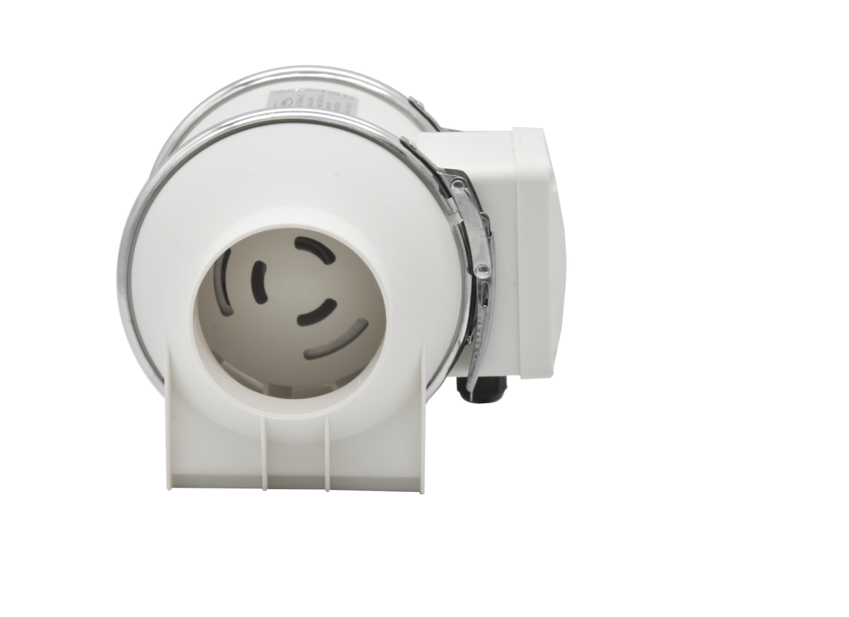 Ventilator centrifugal de tubulatură Ecovent OPTIFLOW 100, Putere 30W, Debit 210mc/h, Diametru Ø100mm, Presiune 147Pa, Alb