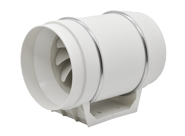 Ventilator centrifugal de tubulatură Ecovent OPTIFLOW 200, Putere 165W, Debit 1400mc/h, Diametru Ø200mm, Presiune 350Pa, Alb