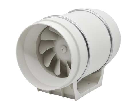 Ventilator centrifugal de tubulatură Ecovent OPTIFLOW 250, Putere 180W, Debit 1800mc/h, Diametru Ø250mm, Presiune 460Pa, Alb