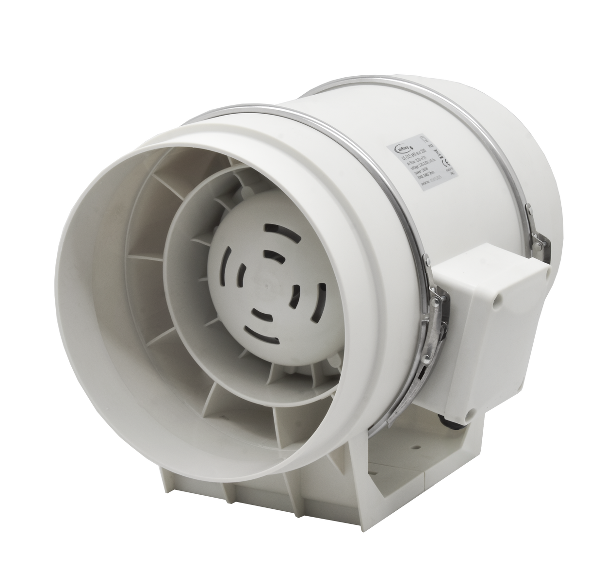 Ventilator centrifugal de tubulatură Ecovent OPTIFLOW 310, Putere 275W, Debit 2550mc/h, Diametru Ø310mm, Presiune 730Pa, Alb