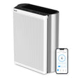Purificator de aer Smart Levoit EverestAir Wi-Fi, Filtru True HEPA, Carbon Activ, Acoperire până la 100 m², Flux de Aer Multidirecțional, Mod Auto, Compatibil Alexa & Google Home, Touch Screen, Gri