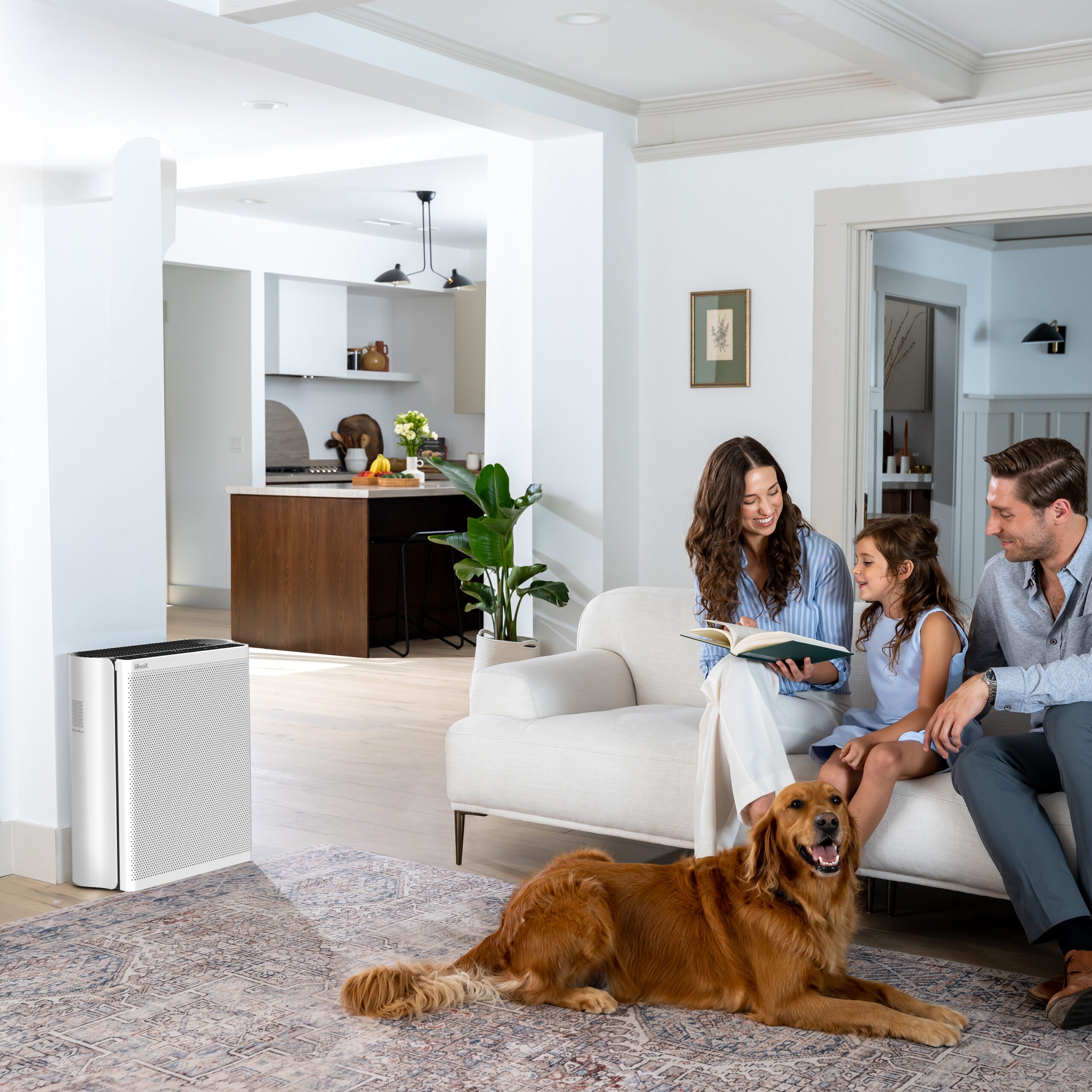 Purificator de aer Smart Levoit EverestAir Wi-Fi, Filtru True HEPA, Carbon Activ, Acoperire până la 100 m², Flux de Aer Multidirecțional, Mod Auto, Compatibil Alexa & Google Home, Touch Screen, Gri