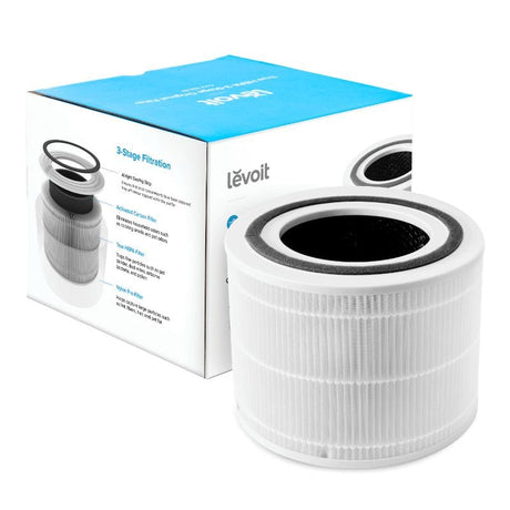 Filtru purificator de aer LEVOIT Core 300 / Core 300S / Core P350, 3 in 1, Pre filtru, Filtru True HEPA, Filtru de Carbon activ, Original, Alb
