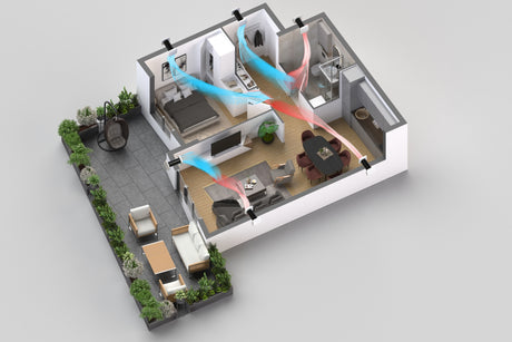 Sistem de ventilatie cu recuperare de caldura BSK ZEPHYR MINI , Debit de aer 30 m3/h, Conexiune WiFi si telecomanda, cu flux alternativ si schimbator de caldura ceramic, diametru Ø94mm