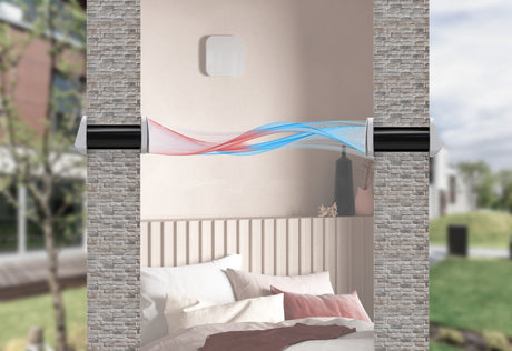 Sistem de ventilatie cu recuperare de caldura BSK ZEPHYR MINI , Debit de aer 30 m3/h, Conexiune WiFi si telecomanda, cu flux alternativ si schimbator de caldura ceramic, diametru Ø94mm