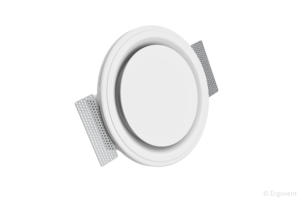 Difuzor de ventilație din gips, fără ramă, ERGOVENT RONDO-100 COANDA / formă rotundă / conexiune la tubulatură 100 mm (4")