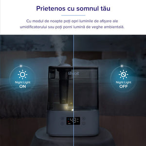 Umidificator de aer LEVOIT Classic 300S, Rezervor 6L, Super Silentios, Aplicatie Smart, Senzor Umiditate, Functie AUTO, Aromaterapie, Autonomie 60 ore, Gray