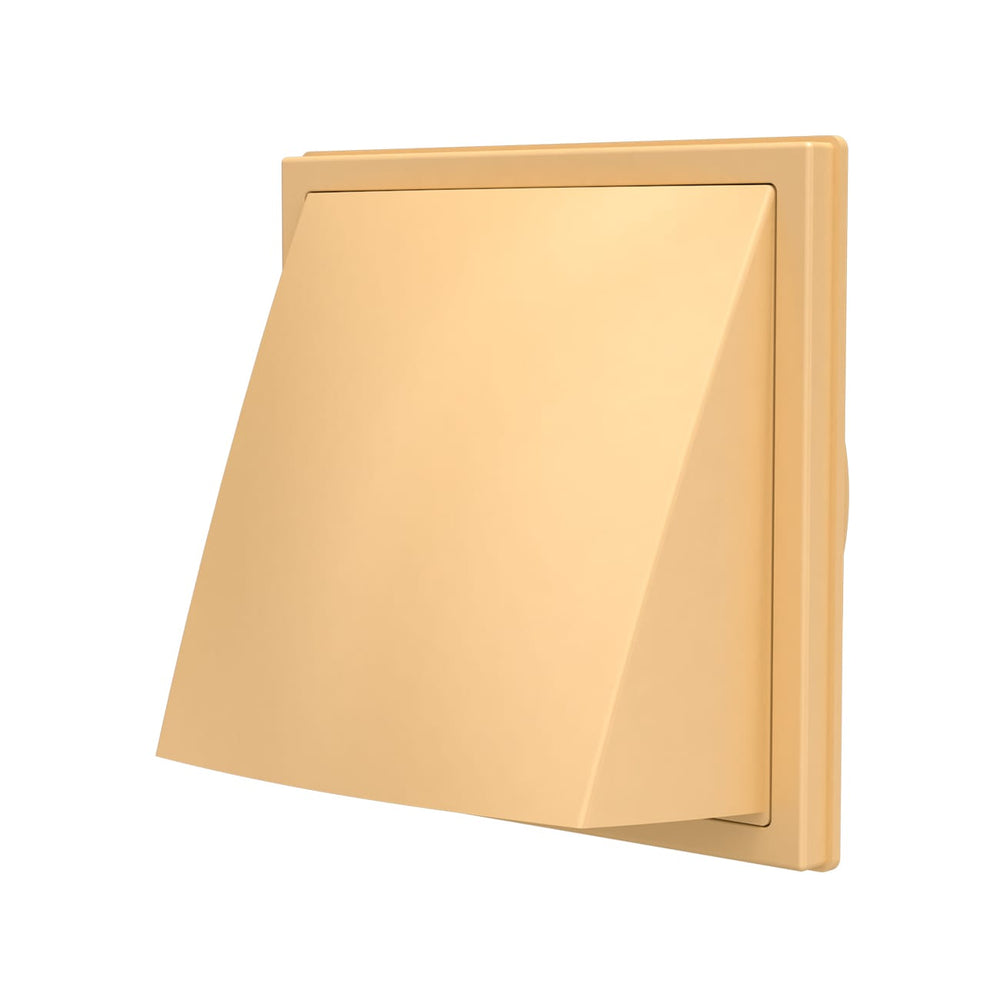 Grila ventilatie Ø100mm patrata cu clapeta antiretur, exterior 150x150, ASA plastic Beige