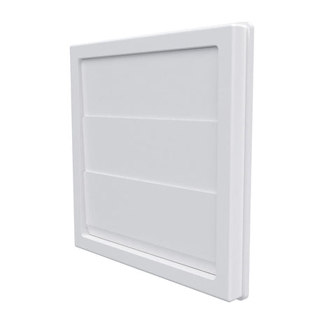 Grila ventilatie patrata cu lamele gravitationale, Diametru Ø160mm, exterior 210x210, ASA plastic