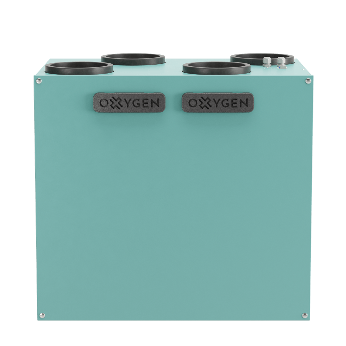 Centrala de Ventilatie cu recuperare de caldura Oxygen Easy V400 cu montaj pe perete, Debit de aer 400 m3/h, Panou de control cu WiFi, Cu preheater adaptiv de 1500W, , Montaj pe dreapta