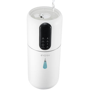 Umidificator Evoair STEAMIX3800 Smart, Wifi, Rezervor 3.8L, Capacitate de umidificare 300ml/h, Senzor umiditate, Mod Auto, Autonomie 13 ore, Lampă UVA, Aromaterapie, Indicator umiditate și temperatură, Telecomandă, Alb