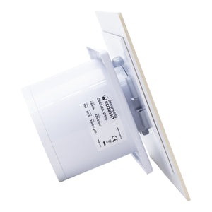 Ventilator de baie Ecovent DECORA, Ø100, Super Silent, Panou Plexiglas schimbabil, Clapeta antiretur, Debit 93 m3/h, Garanție 5 ani, Bej