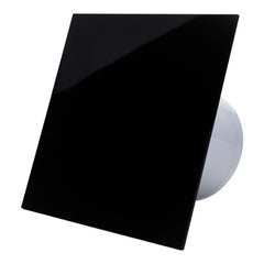 Ventilator de baie Ecovent DECORA, Ø125, Super Silent, Panou Plexiglas schimbabil, Clapetă antiretur, Debit 140 m3/h, Garanție 5 ani, Negru