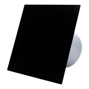 Ventilator de baie Ecovent DECORA, Ø100, Super Silent, Panou Plexiglas schimbabil, Clapeta antiretur, Debit 93 m3/h, Garanție 5 ani, Negru