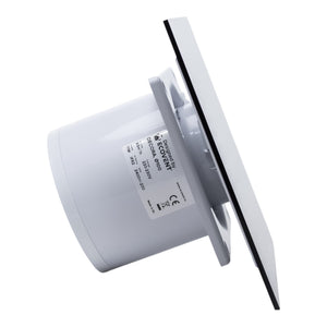 Ventilator de baie Ecovent DECORA, Ø100, Super Silent, Panou Plexiglas schimbabil, Clapeta antiretur, Debit 93 m3/h, Garanție 5 ani, Negru