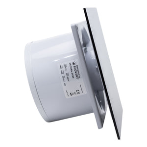 Ventilator de baie Ecovent DECORA, Ø125, Super Silent, Panou Plexiglas schimbabil, Clapetă antiretur, Debit 140 m3/h, Garanție 5 ani, Negru