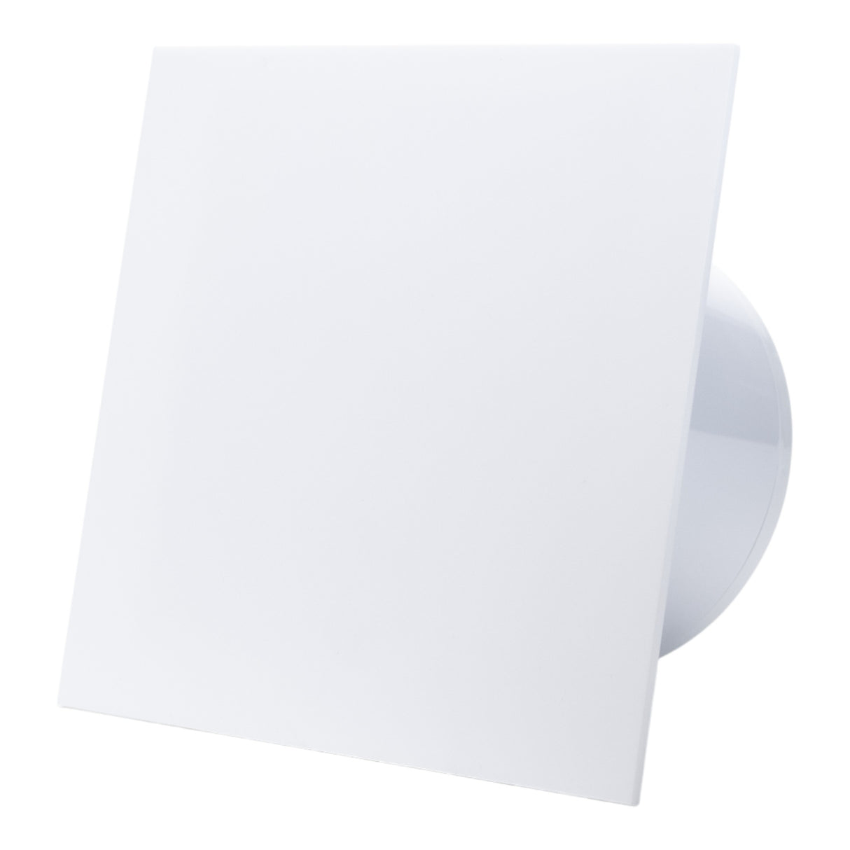 Ventilator de baie Ecovent DECORA, Ø125, Super Silent, Panou Plexiglas schimbabil, Clapetă antiretur, Debit 140 m3/h, Garanție 5 ani, Alb